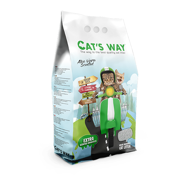 Litter Aglomerante P/ Gatos "Cats Way" Aloe Vera - 10 Lt/8,5 Kg