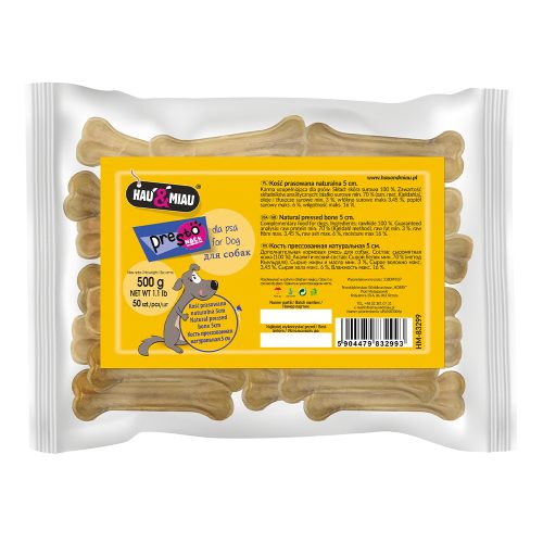 Ossos Pele Vaca Prensados - 5Cm (10G) - 50 Unidades