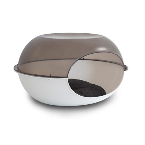 Casota Plástico "Luna Fume" C/ Colchão - 57X38X31 Cm - Branco
