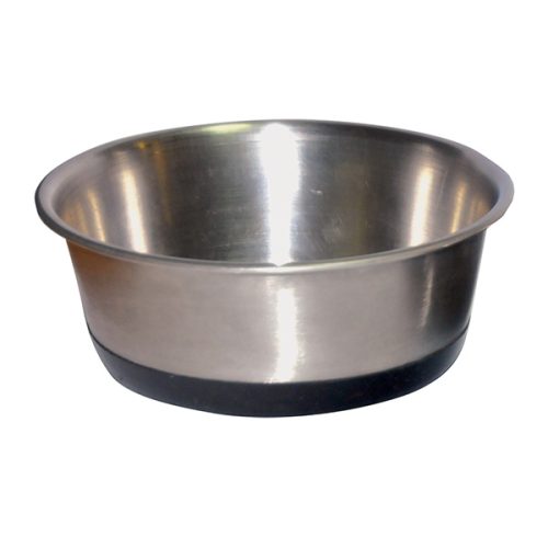 Comedouro Aço Inox Base Borracha 0.25L - 0,25 Litros