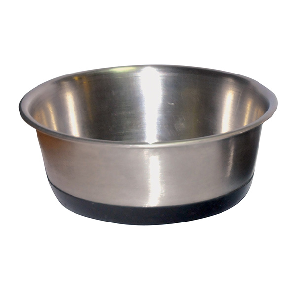 Comedouro Aço Inox Base Borracha 0.25L - 0,25 Litros