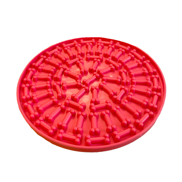 Tapete Silicone "Pet Lick Mat Circle" - 15X7 Cm - Vermelho