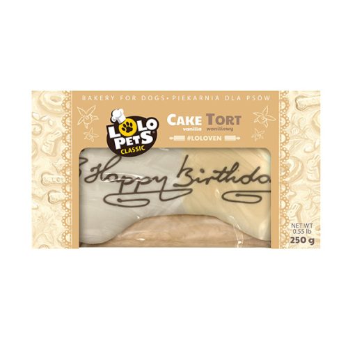 Bolo P/ Cão "Happy Birthday" - Baunilha - 250G
