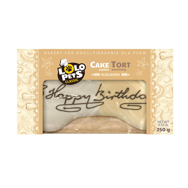 Bolo P/ Cão "Happy Birthday" - Baunilha - 250G