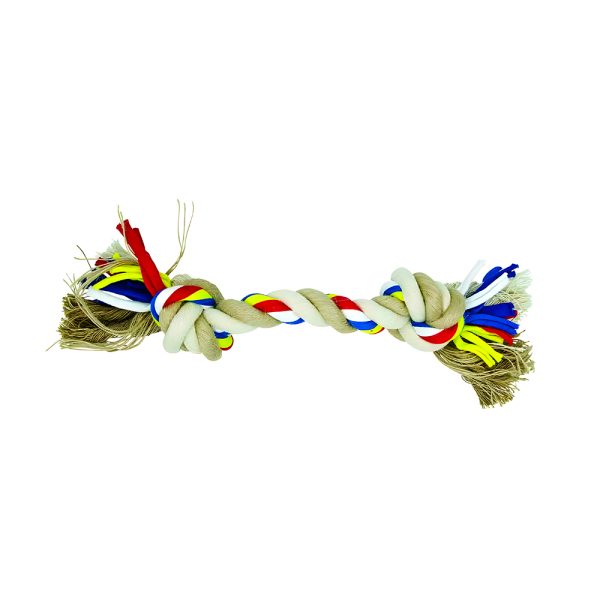 Brinquedo Cão "Corda C/ Nós - Algodão Juta" - 32 Cm
