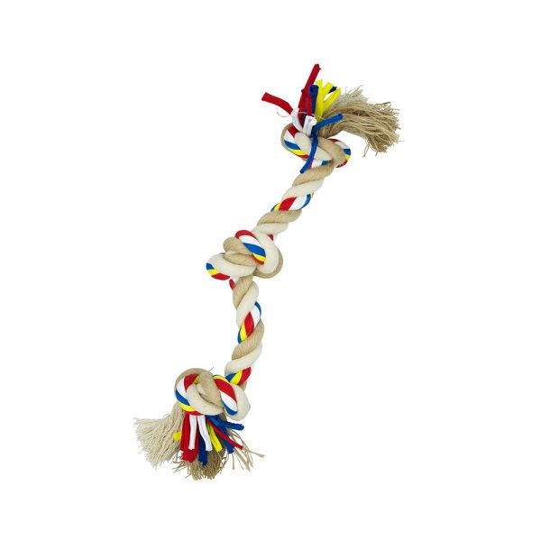 Brinquedo Cão "Corda C/ Nós - Algodão Juta" - 42 Cm