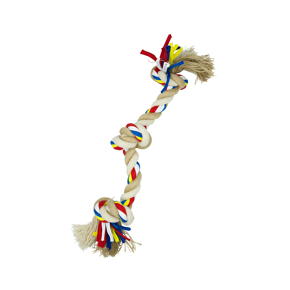 Brinquedo Cão "Corda C/ Nós - Algodão Juta" - 42 Cm