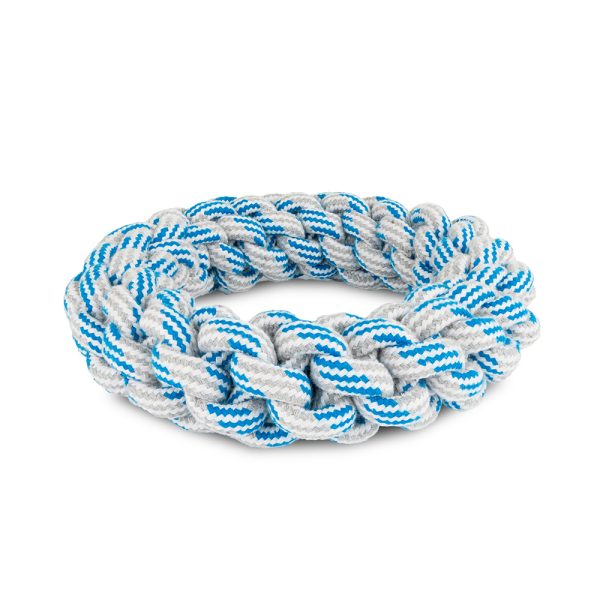 Brinquedo Cão "Thick Rope Ring White-Blue" - 18 Cm