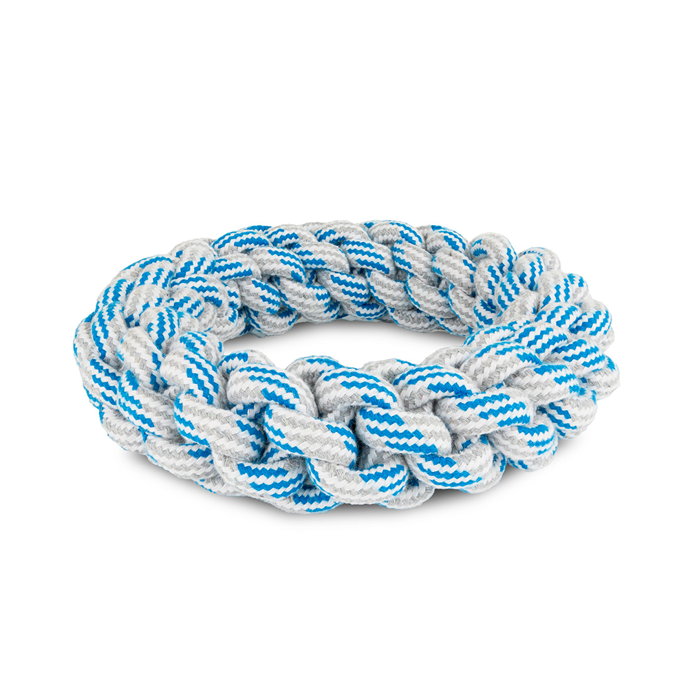 Brinquedo Cão "Thick Rope Ring White-Blue" - 18 Cm