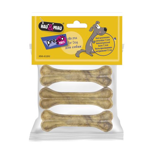 Ossos Pele Vaca Prensados - 7,5Cm (75G) - 5 Unidades