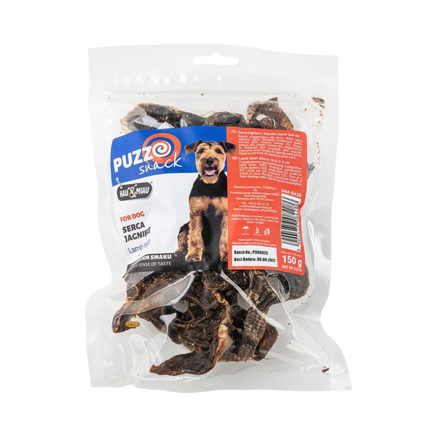 Snack Natural "Lamb Hearts Pieces" 3X4Cm - Borrego - 150G