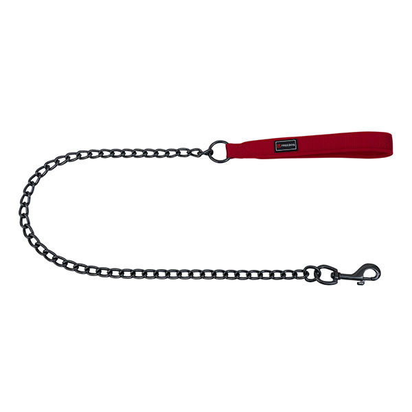 Trela Metálica Gun C/Pega Nylon 3,5Mm - 20Mm - 100Cm Vermelho - 20Mm X 100Cm
