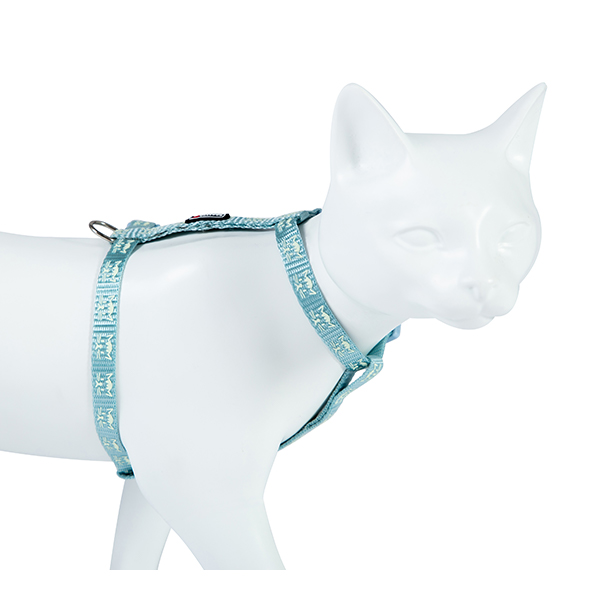 Peitoral P/ Gato Refletor Azul - 10Mm X 19-30Cm