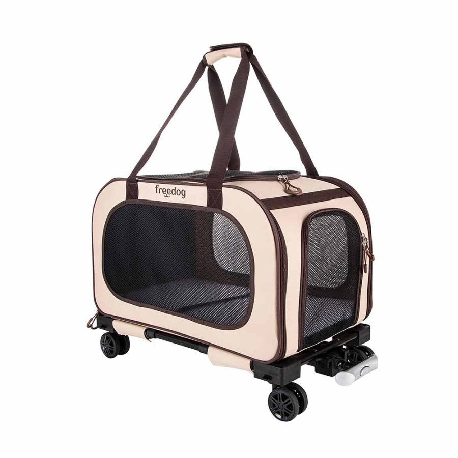 Transportadora Trolley Traveltails - Cream & Chocolate 54X33X42 Cm