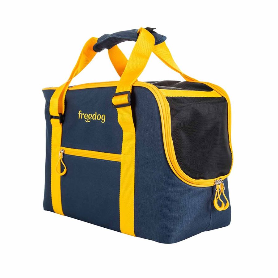 Transportadora Tote Traveltails - Blue & Mustard 45X21X30 Cm