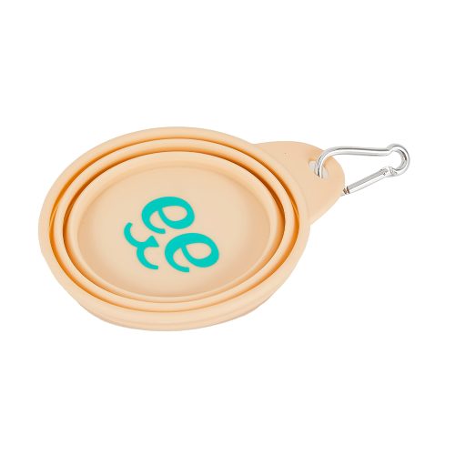 Bebedouro / Comedouro Viagem Silicone 400Ml - Bege