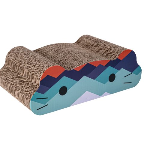Arranhador Cartão Cat-Nip - Cartoncraze Face Azul - 45X24X15 Cm