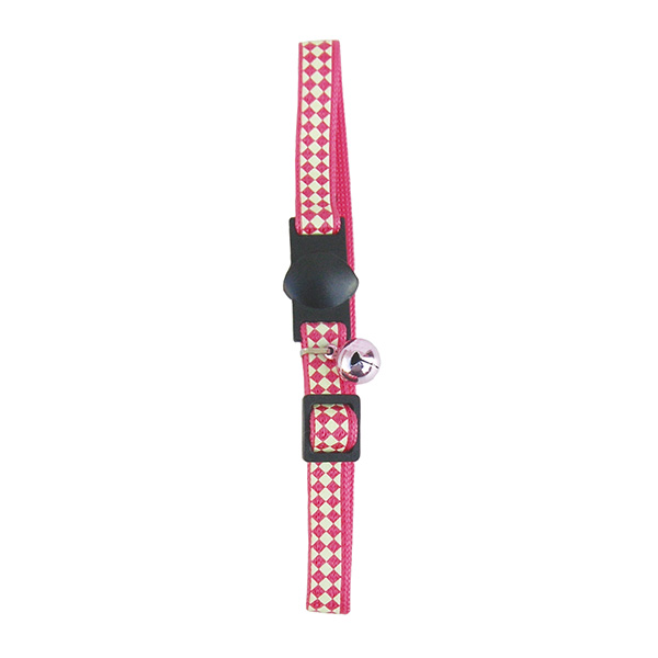 Coleira P/ Gato Cream Rosa - 10Mm X 30Cm