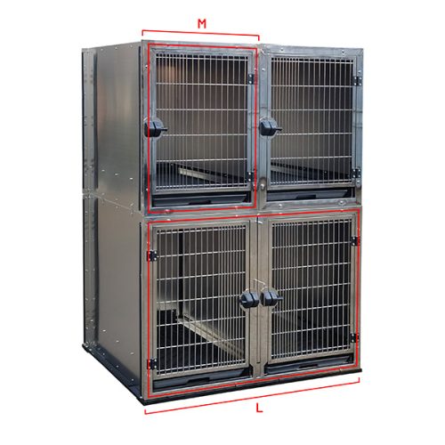 Groomtek - Jaula Aço Inox Modular - (M) 59X66X76 Cm