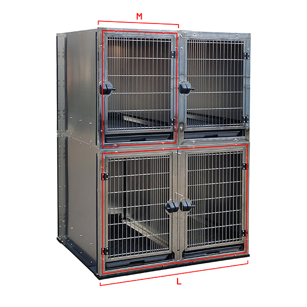 Groomtek - Jaula Aço Inox Modular - (M) 59X66X76 Cm