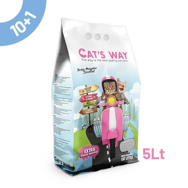 Pack Litter Aglomerante Cat'S Way - Baby Powder 5Lt - 10+1 Oferta