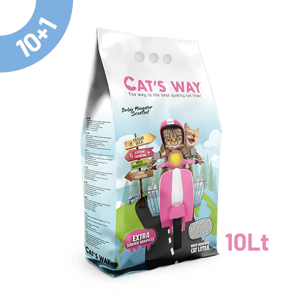 Pack Litter Aglomerante Cat'S Way - Baby Powder 10Lt - 10+1 Oferta