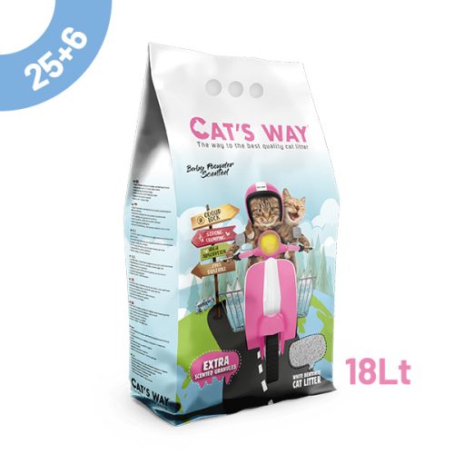 Pack Litter Aglomerante Cat'S Way - Baby Powder 18Lt - 25+6 Oferta