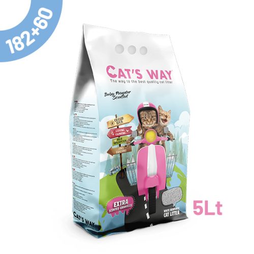 Pack Litter Aglomerante Cat'S Way - Baby Powder 5Lt - 182+60 Oferta