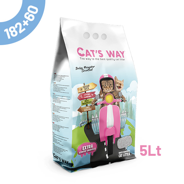 Pack Litter Aglomerante Cat'S Way - Baby Powder 5Lt - 182+60 Oferta
