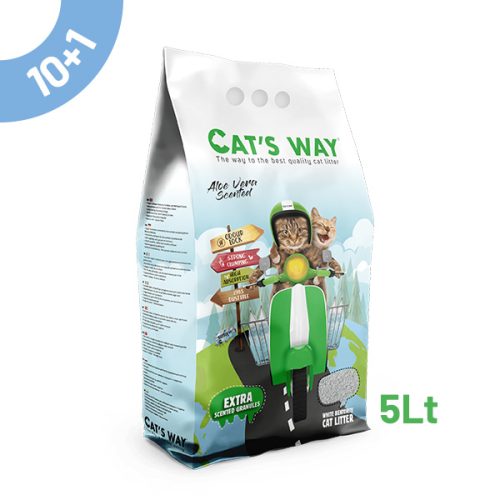 Pack Litter Aglomerante Cat'S Way - Aloe Vera 5Lt - 10+1 Oferta