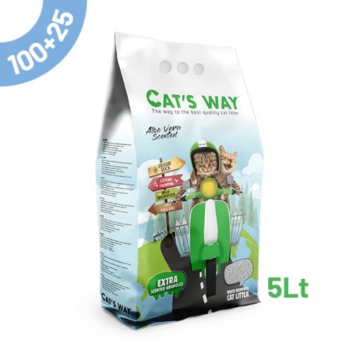 Pack Litter Aglomerante Cat'S Way - Aloe Vera 5Lt - 100+25 Oferta