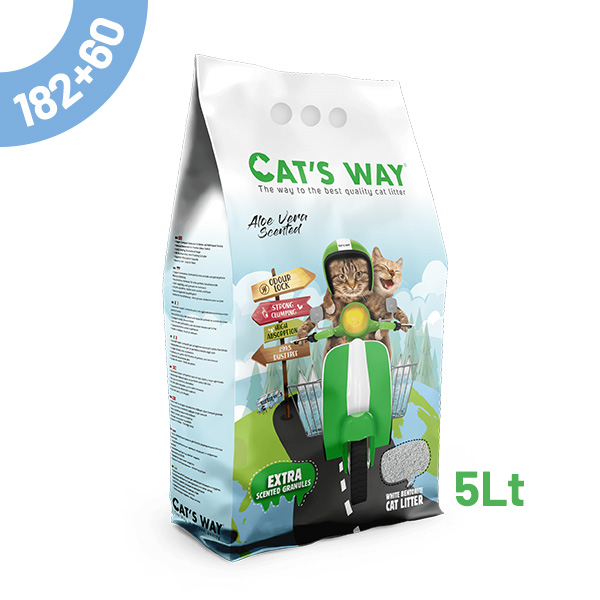 Pack Litter Aglomerante Cat'S Way - Aloe Vera 5Lt - 182+60 Oferta