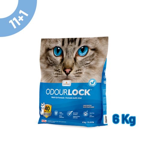 Pack Areia Odourlock "Unscented" 6Kg 11+1 Oferta