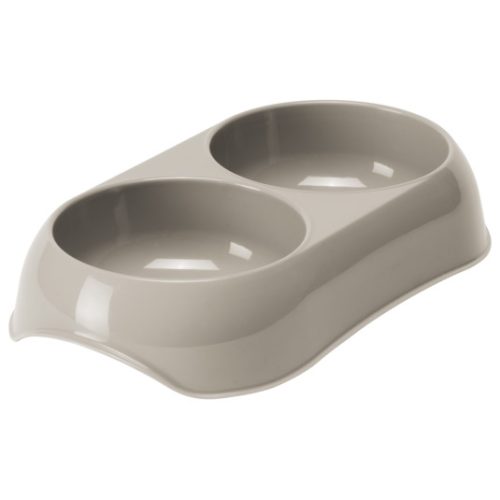 Comedouro "Double Gusto X-Small" - 2X200Ml / 23X12,9X4,1 Cm - Warm Grey