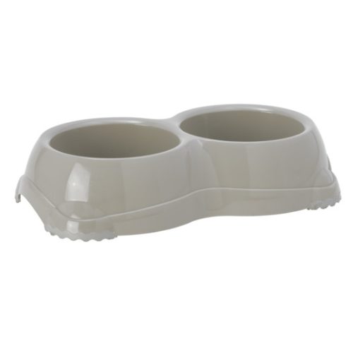 Comedouro "Double Smarty Medium" - 2X645Ml / 32,8X18,2X7,9 Cm - Warm Grey