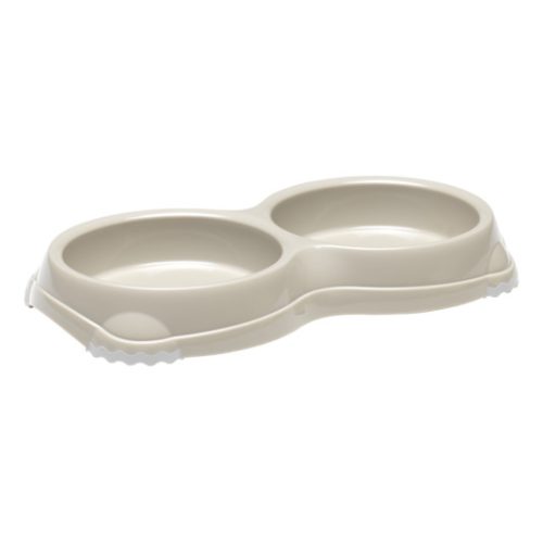 Comedouro "Double Smarty X-Small" - 2X200Ml / 26,5X13,5X3,4 Cm - Warm Grey