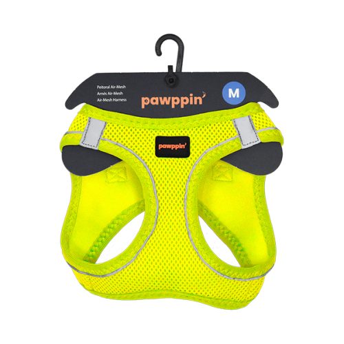 Pawppin' - Peitoral Air-Mesh - (M) 32-34/44-48Cm - Amarelo Neon - (M) 32-34Cm / 44-48Cm