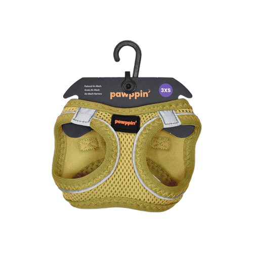 Pawppin' - Peitoral Air-Mesh - (3Xs) 20-24/24-28Cm - Verde Pistachio - (3Xs) 20-24Cm / 24-28Cm