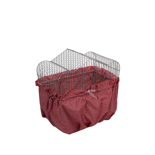 Pawppin' - Resguardo P/ Gaiola Retangular Mini - Xadrez Vermelho