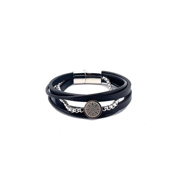 Pulseira homem aço leme
