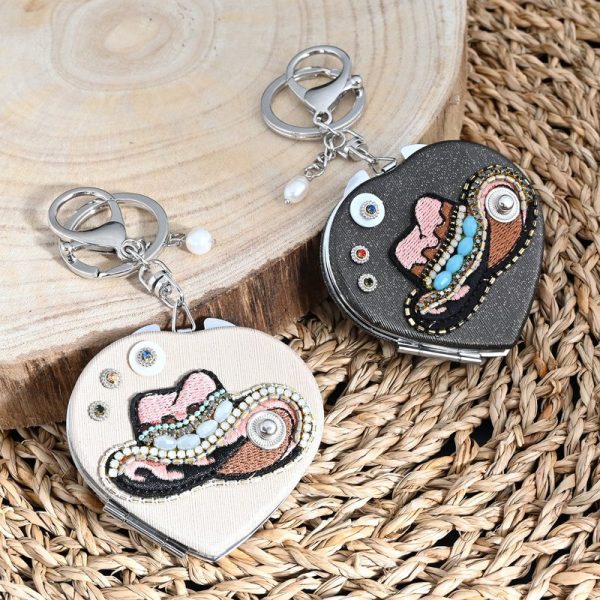 Porta-chaves coração com espelho