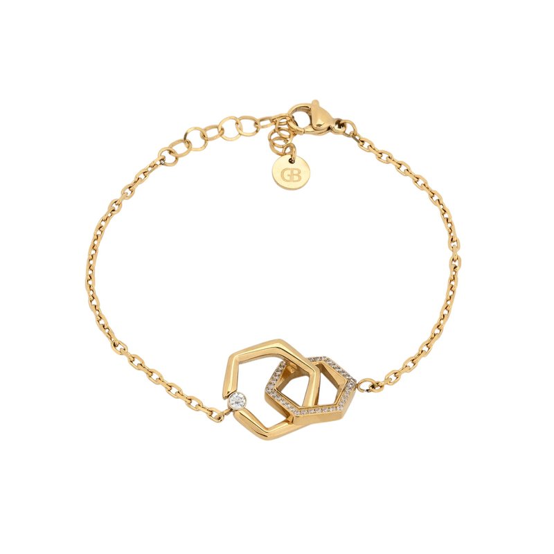 Pulseira com círculos entrelaçados em aço