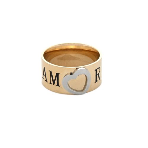 Anel em Aço Inoxidável com Amor