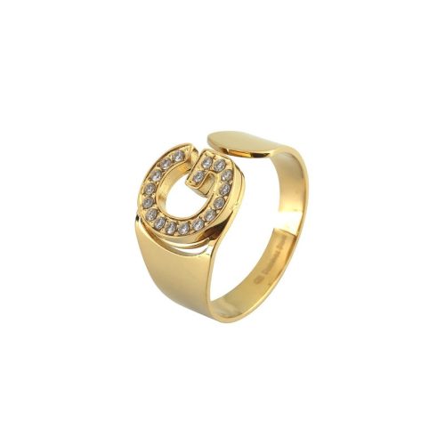 Anel Delicate com inicial e zircônias