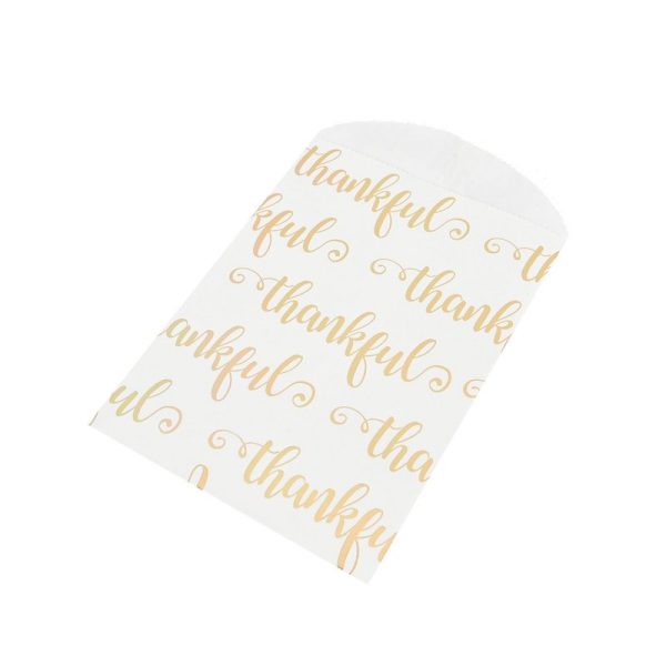 Saco de papel branco thankful