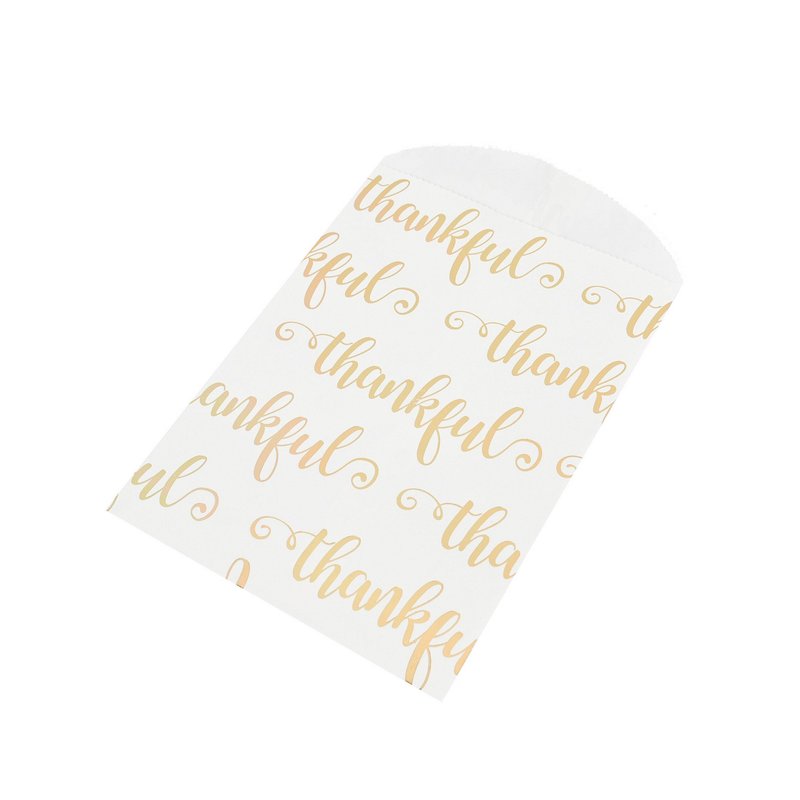 Saco de papel branco thankful
