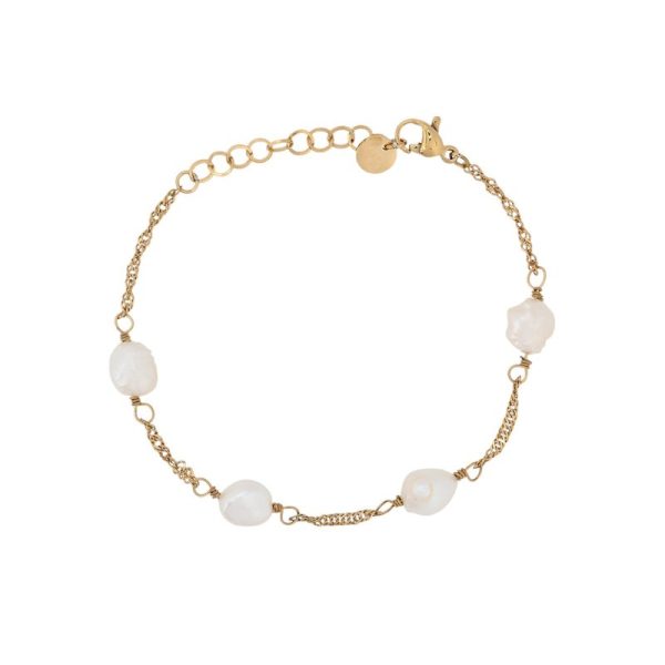 Pulseira em aço fina pérolas