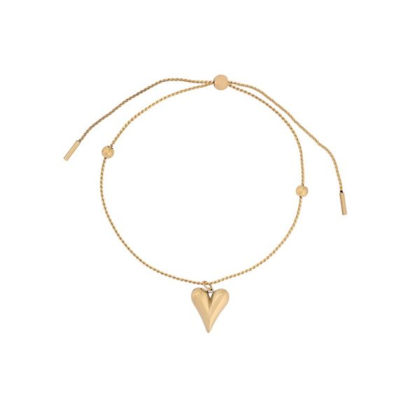 Pulseira em aço com coração
