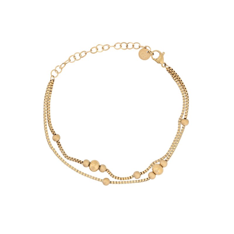 Pulseira em aço com bolinhas