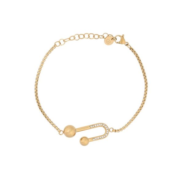Pulseira em aço formato geométrico